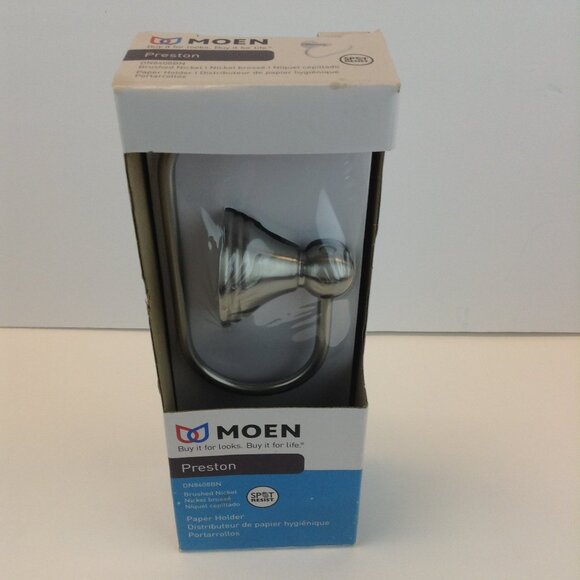 MOEN "Preston" DN8408BN Brushed Nickel Toilet Paper Holder - Picture 1 of 10